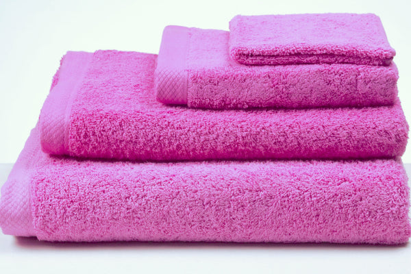 Toallas 100% Algodón Rizo Americano 500 Gramos – Juego Completo Baño (Tocador, Lavabo, Ducha y Sábana) - Serie Palace Rosa